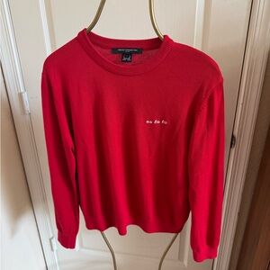 French Connection Red Embroidered Sweater
